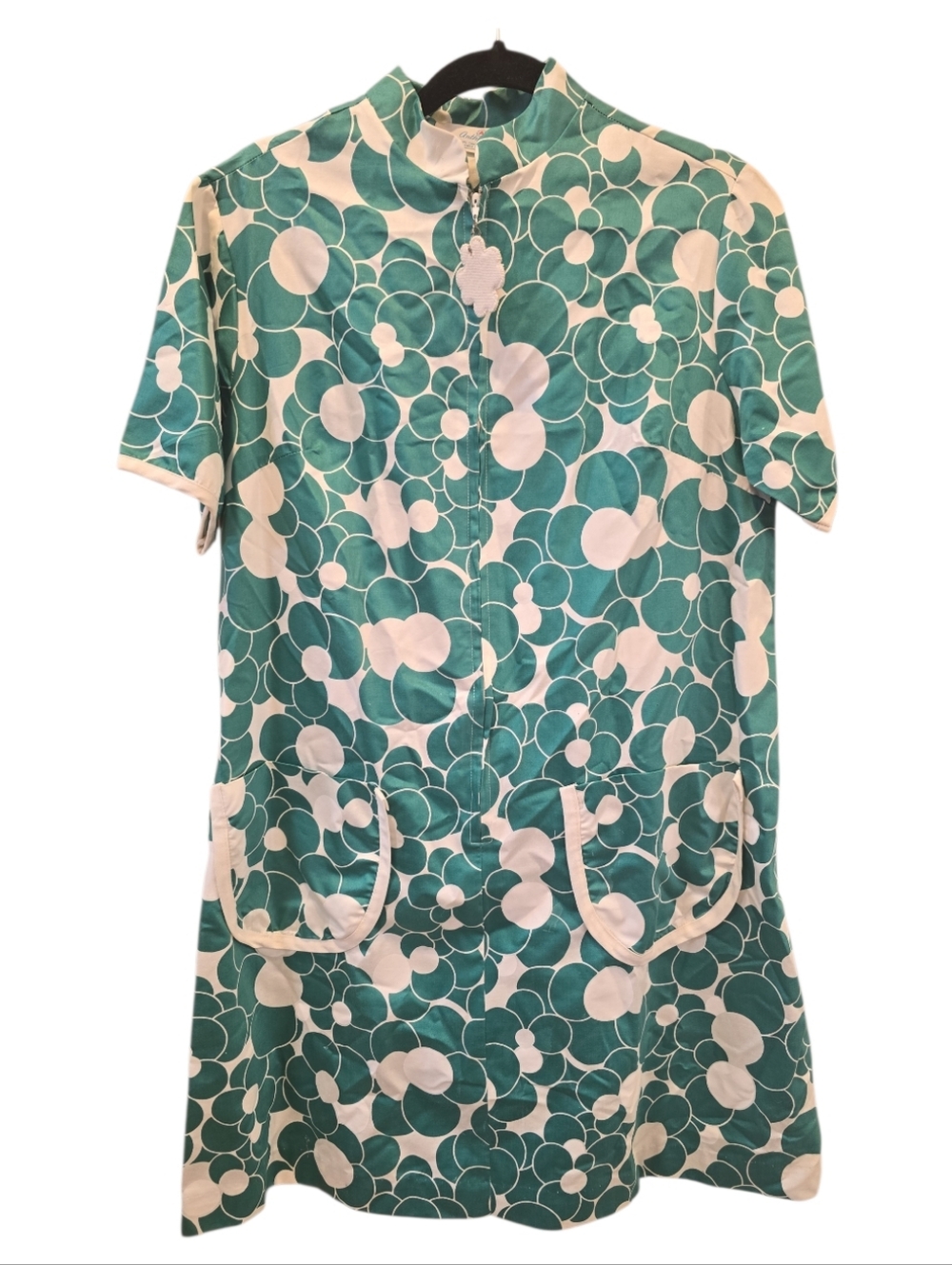 Vtg Anthony's 100% Combed Cotton Made In Japan Zip Front Dress Sz "16"
